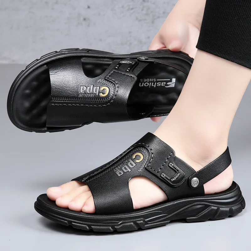 Abango Beach Sandals Men Black-1