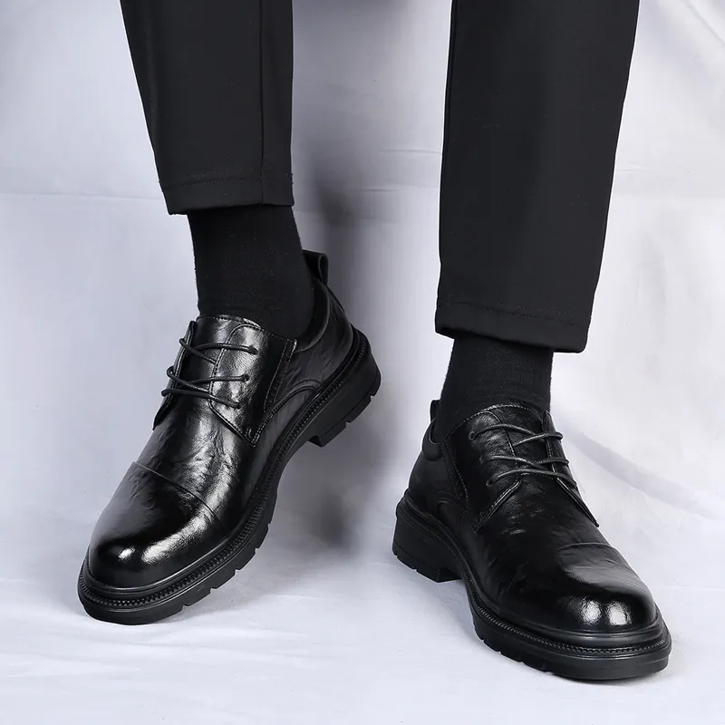 Abango Dress Shoes Men Low Top Black-2