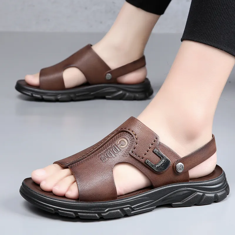 Abango Beach Sandals Men Black-7