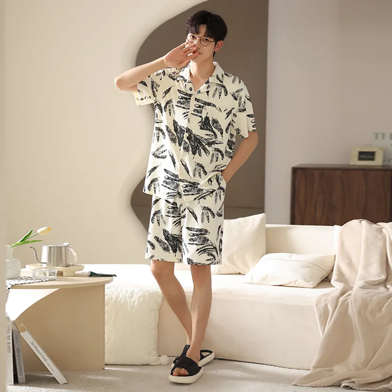 XIA.WA.ZHI.XIU Pajama Set Men's Gift Box Set Image Color-4