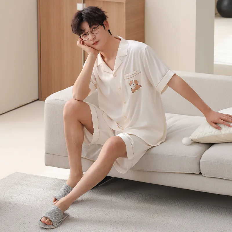 XIA.WA.ZHI.XIU Pajama Set Men's Gift Box Set Image Color-4