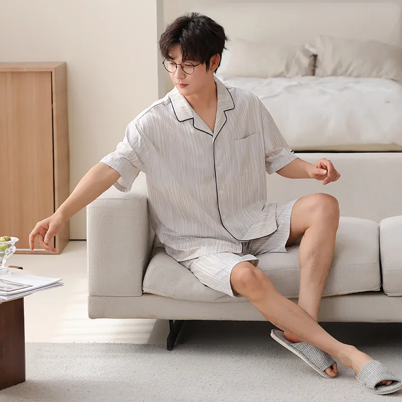 XIA.WA.ZHI.XIU Pajama Set Men's Gift Box Set Image Color-4