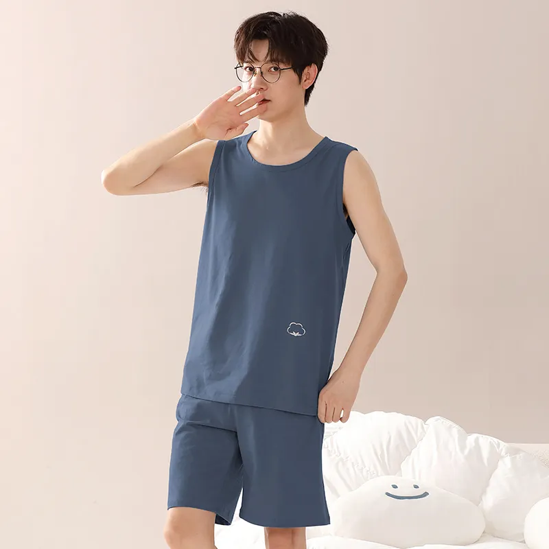 XIA.WA.ZHI.XIU Pajama Set Men's Two Piece Set-19