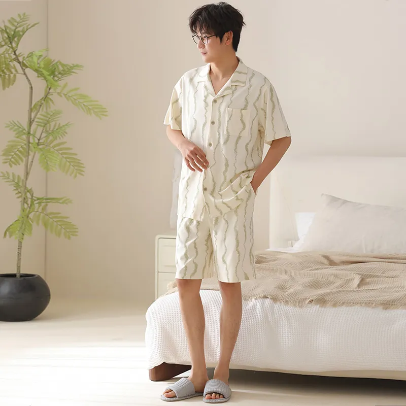 XIA.WA.ZHI.XIU Pajama Set Men's Gift Box Set Image Color-5