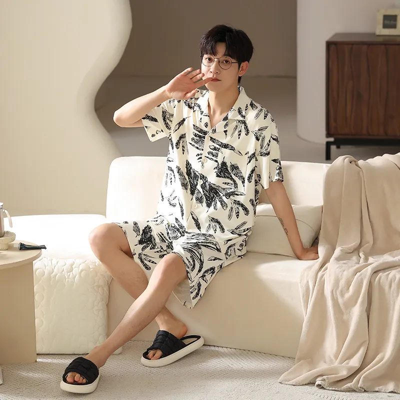XIA.WA.ZHI.XIU Pajama Set Men's Gift Box Set Image Color-1