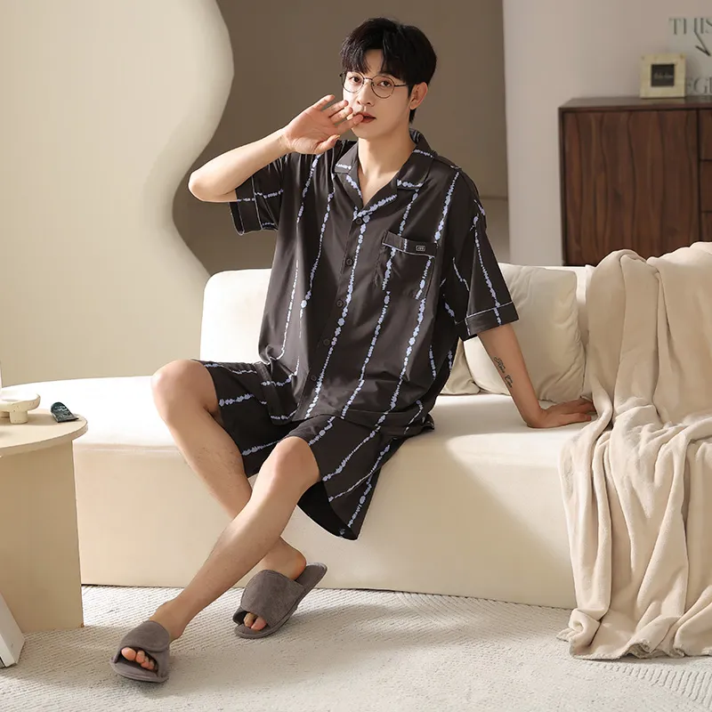 XIA.WA.ZHI.XIU Pajama Set Men's Gift Box Set Black-3