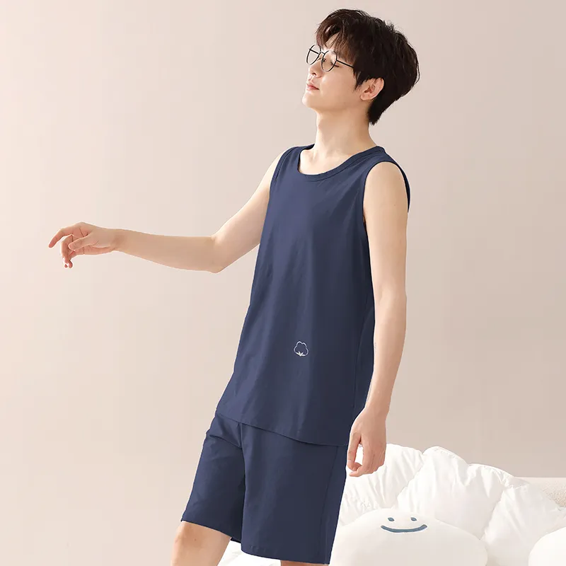 XIA.WA.ZHI.XIU Pajama Set Men's Two Piece Set-7