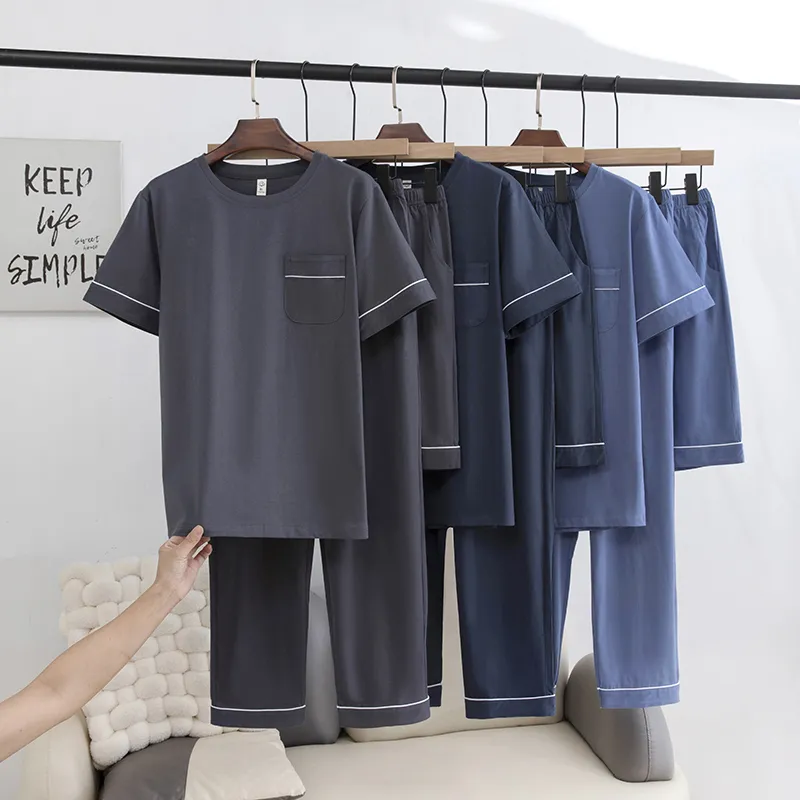 XIA.WA.ZHI.XIU Pajama Set Men's Three Piece Set-5