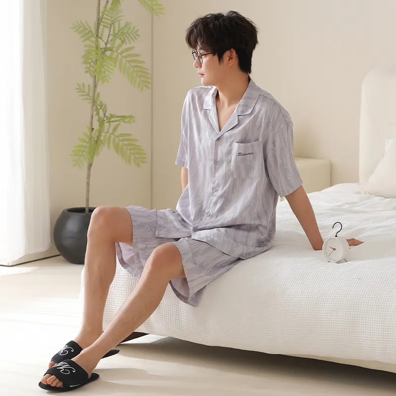 XIA.WA.ZHI.XIU Pajama Set Men's Gift Box Set Image Color-3
