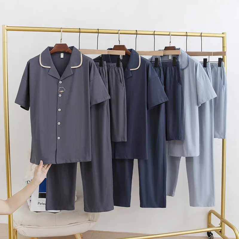 XIA.WA.ZHI.XIU Pajama Set Men's Three Piece Set-13
