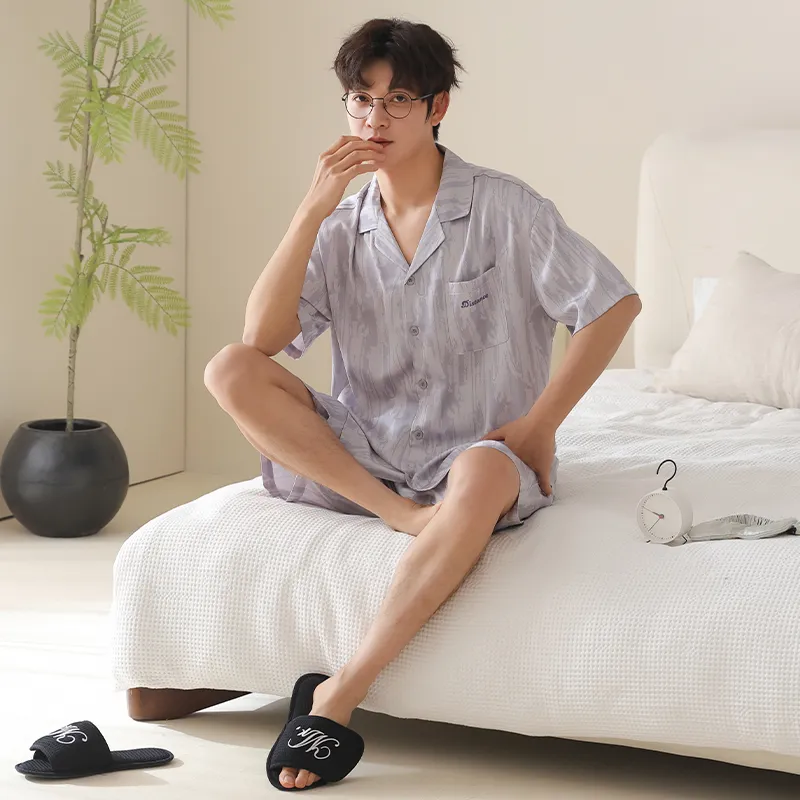 XIA.WA.ZHI.XIU Pajama Set Men's Gift Box Set Image Color-1