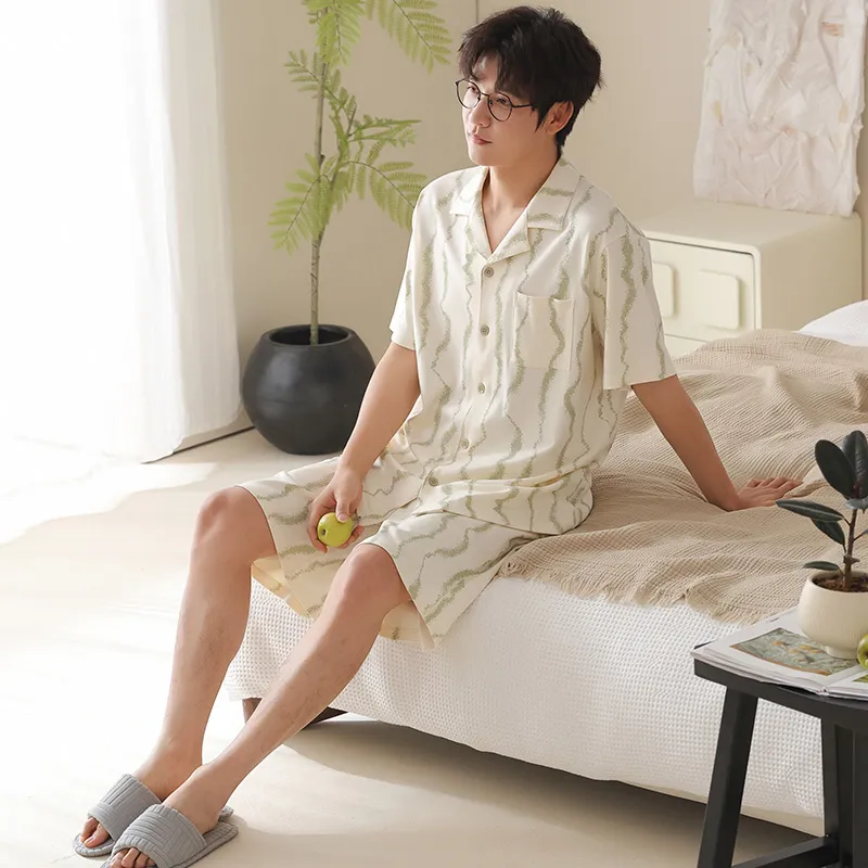 XIA.WA.ZHI.XIU Pajama Set Men's Gift Box Set Image Color-3