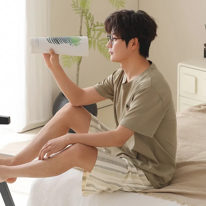 XIA.WA.ZHI.XIU Pajama Set Men's Gift Box Set Image Color-4