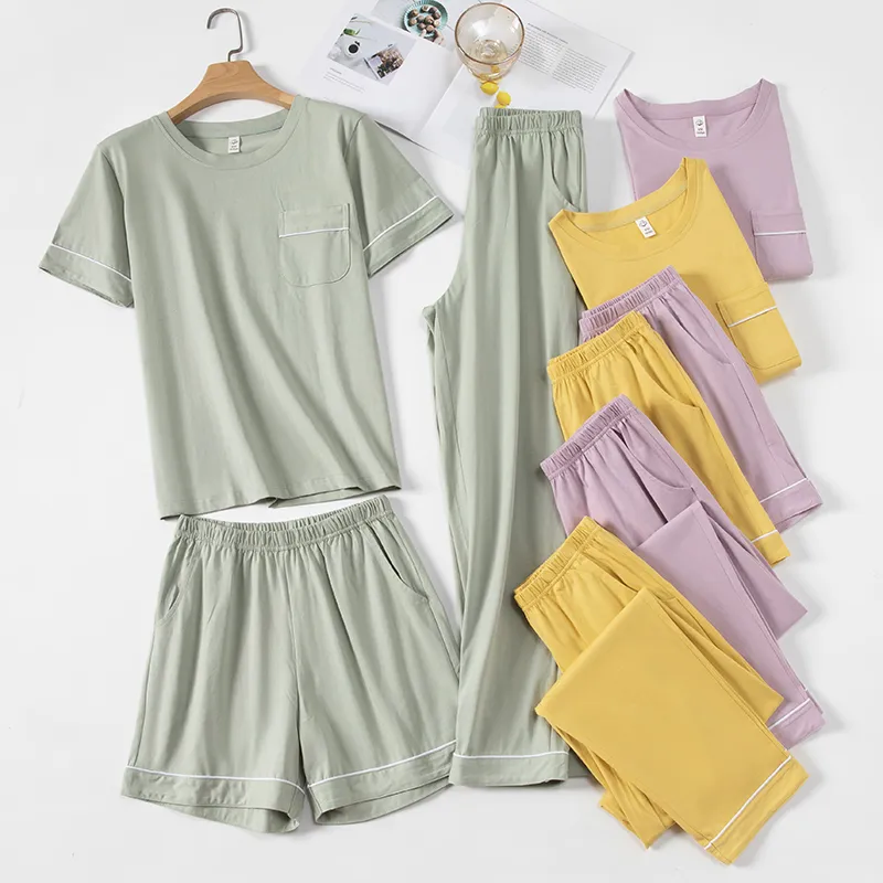 XIA.WA.ZHI.XIU Pajama Set Women's Three Piece Set-15