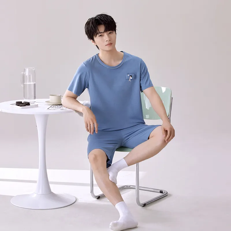 XIA.WA.ZHI.XIU Pajama Set Men's Two Piece Set-24