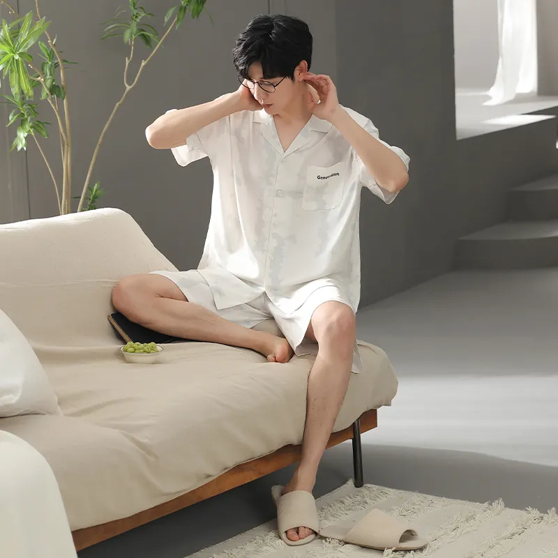 XIA.WA.ZHI.XIU Pajama Set Men's Gift Box Set Image Color-3