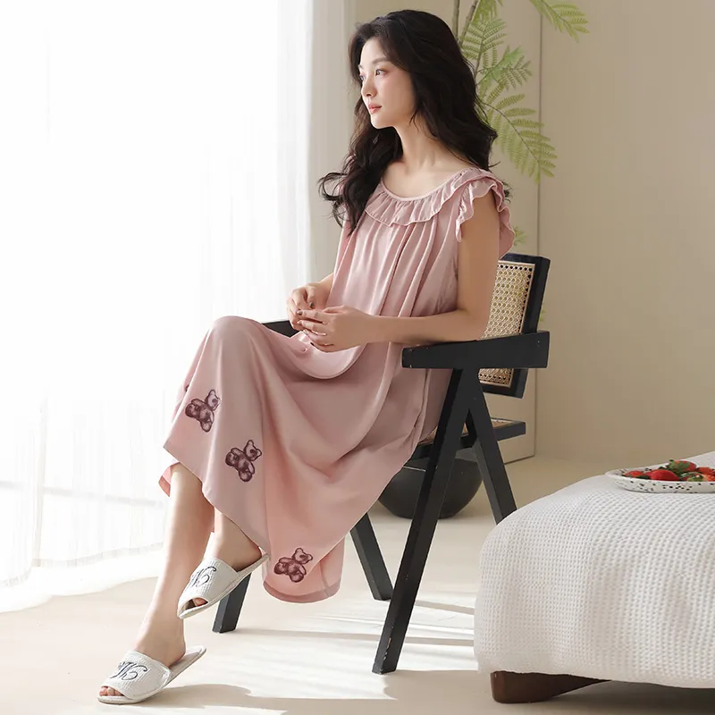 XIA.WA.ZHI.XIU Nightgown Women's Gift Box Set Image Color-4