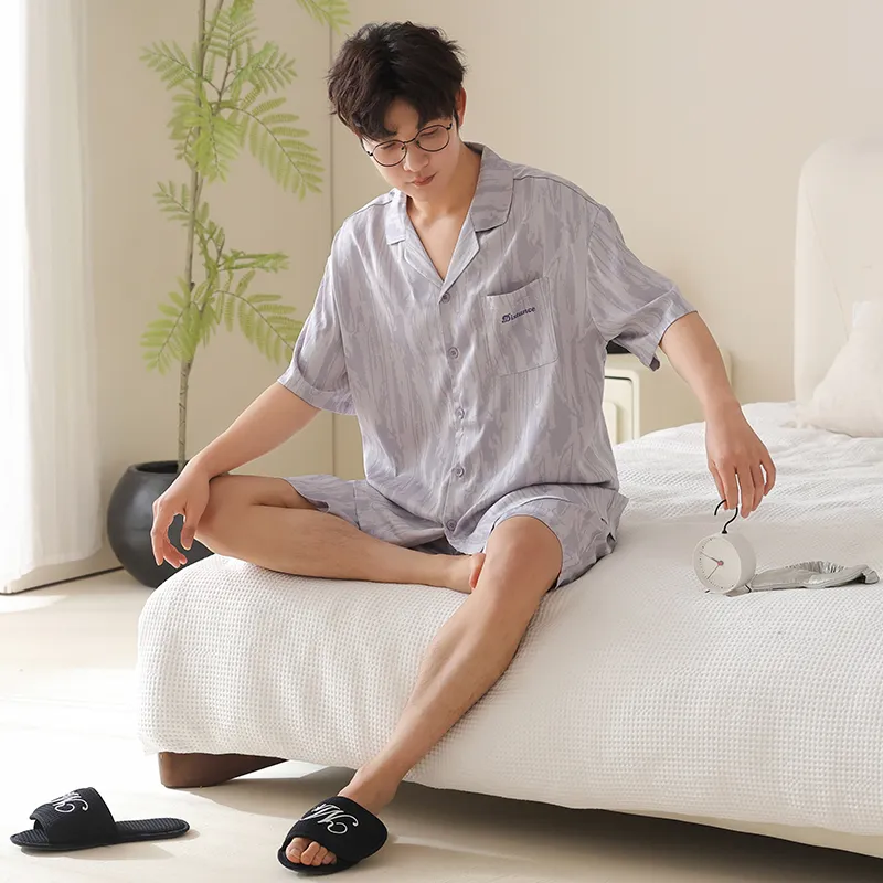 XIA.WA.ZHI.XIU Pajama Set Men's Gift Box Set Image Color-2