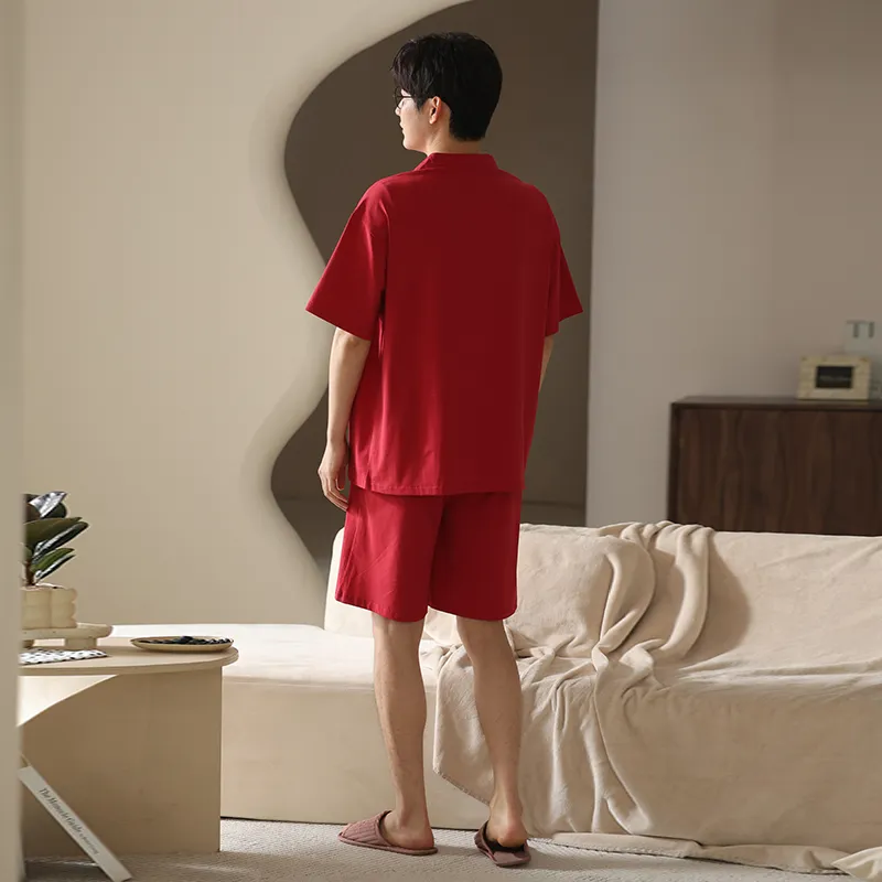 XIA.WA.ZHI.XIU Pajama Set Men's Gift Box Set Red-5
