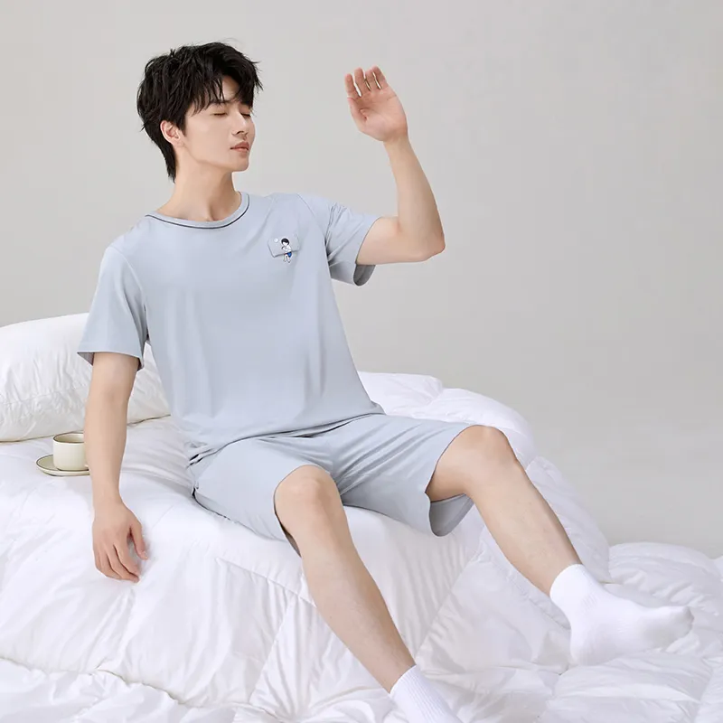 XIA.WA.ZHI.XIU Pajama Set Men's Two Piece Set-33