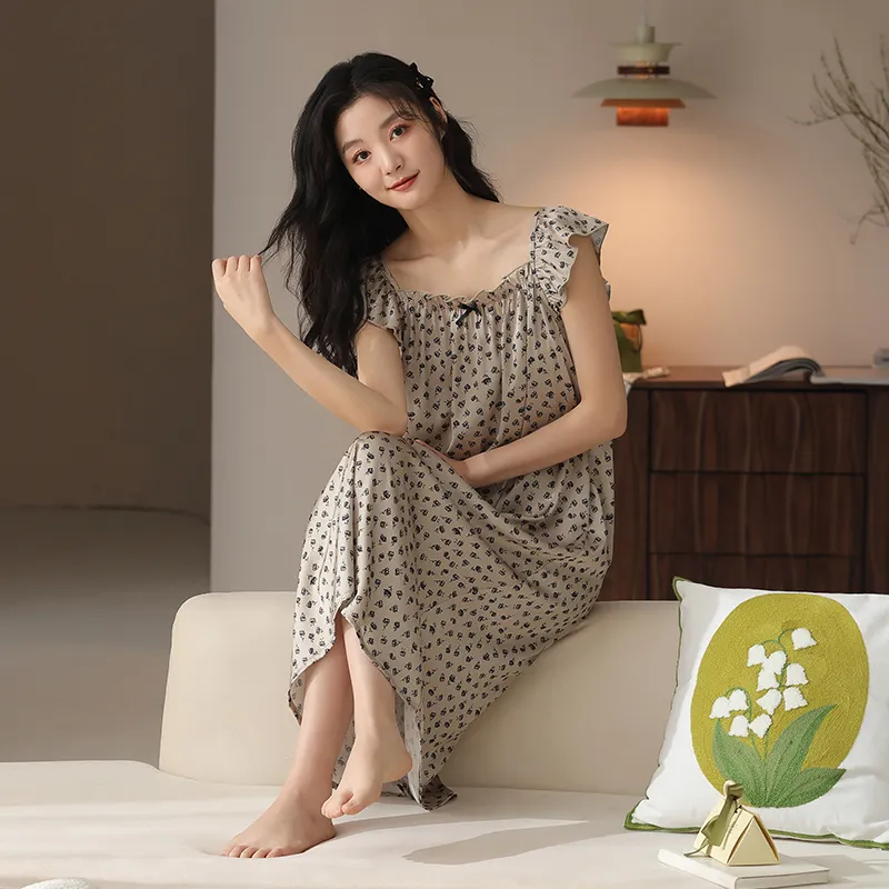 XIA.WA.ZHI.XIU Nightgown Women's Gift Box Set Light Umber-3