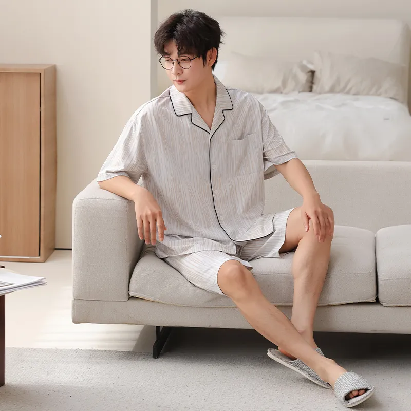 XIA.WA.ZHI.XIU Pajama Set Men's Gift Box Set Image Color-2