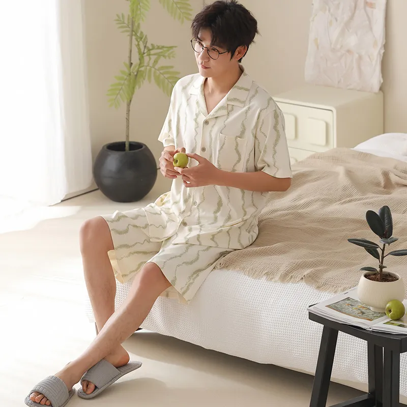 XIA.WA.ZHI.XIU Pajama Set Men's Gift Box Set Image Color-4