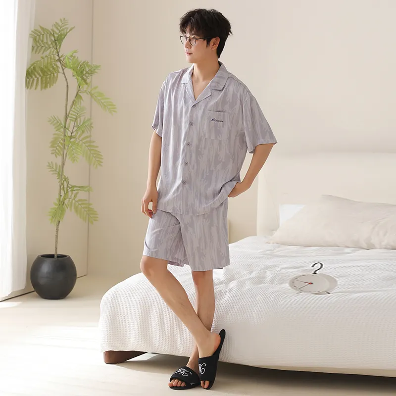 XIA.WA.ZHI.XIU Pajama Set Men's Gift Box Set Image Color-5