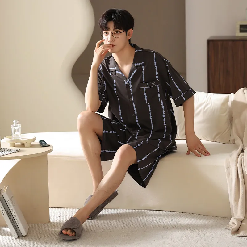 XIA.WA.ZHI.XIU Pajama Set Men's Gift Box Set Black-1