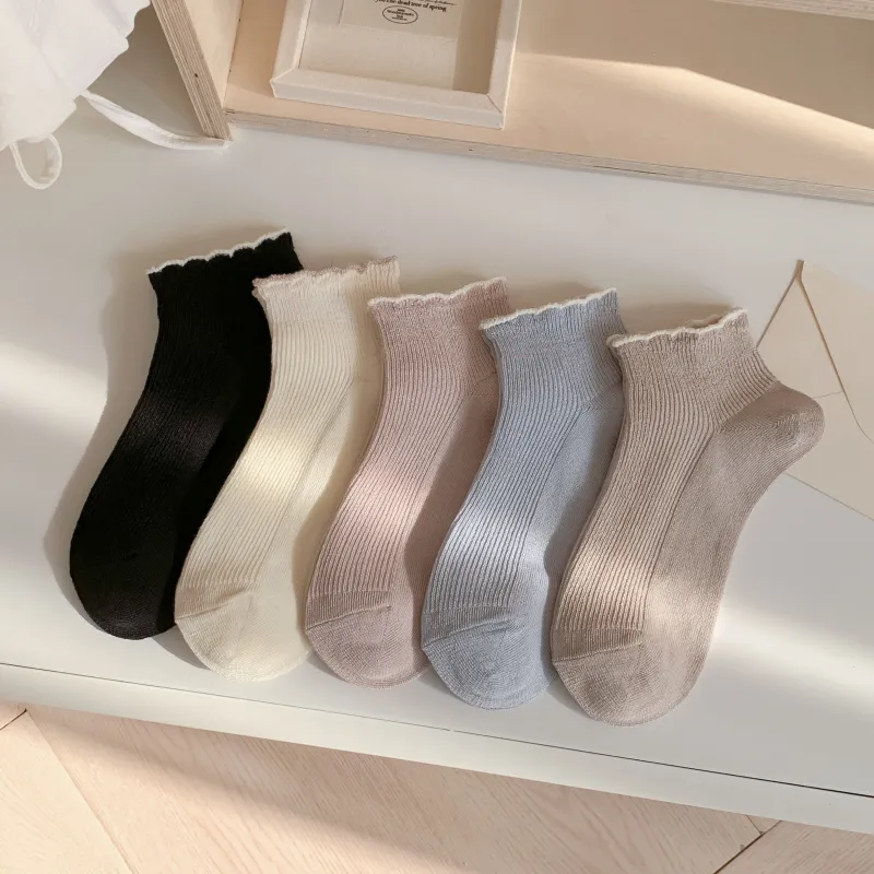 XIA.WA.ZHI.XIU Ankle Socks Women's Shopping Bag 5 Pack-37