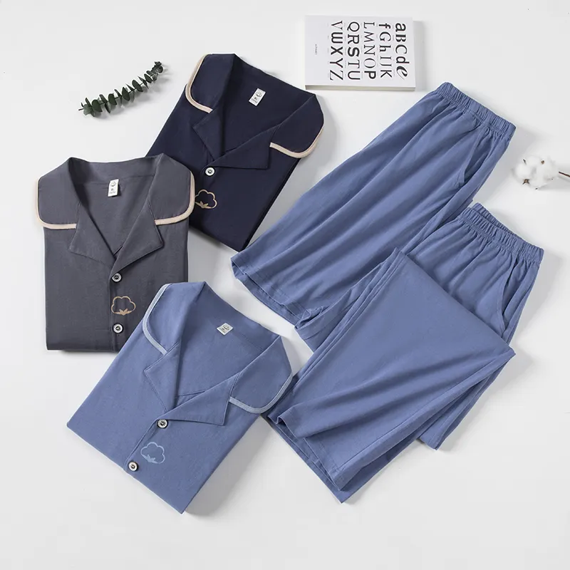 XIA.WA.ZHI.XIU Pajama Set Men's Three Piece Set-9