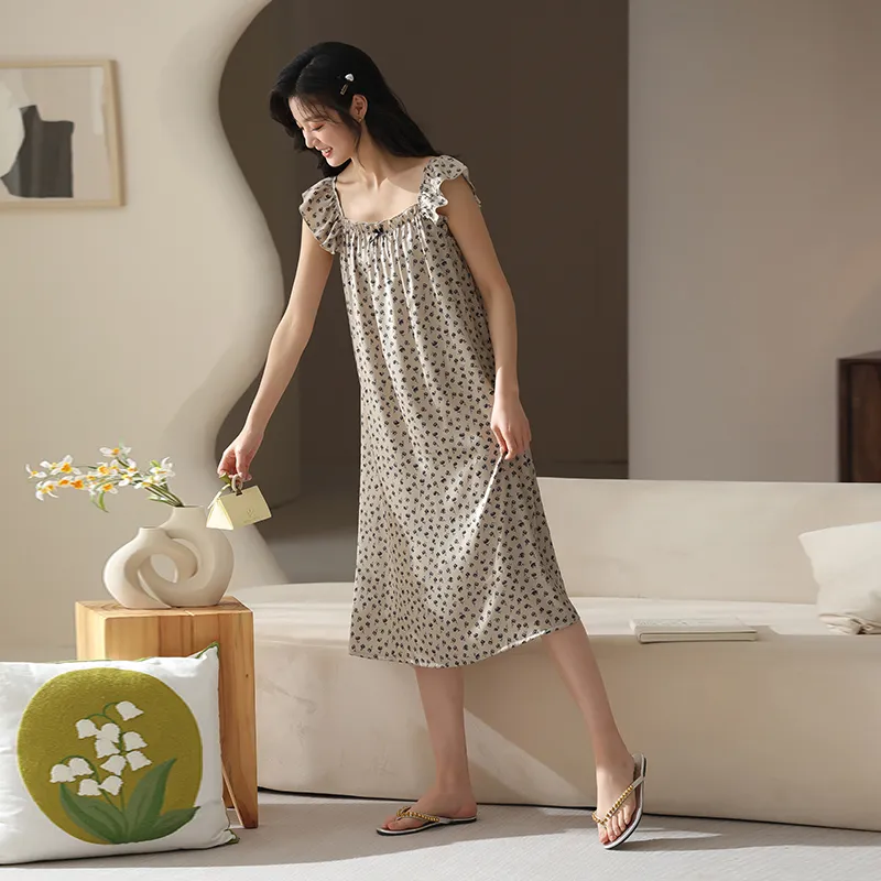 XIA.WA.ZHI.XIU Nightgown Women's Gift Box Set Light Umber-4