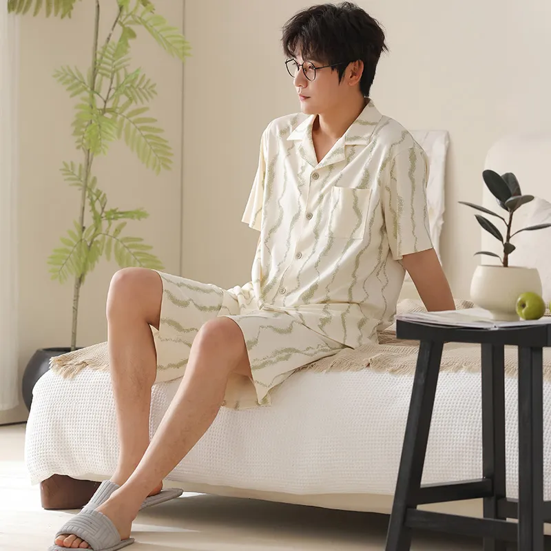 XIA.WA.ZHI.XIU Pajama Set Men's Gift Box Set Image Color-1