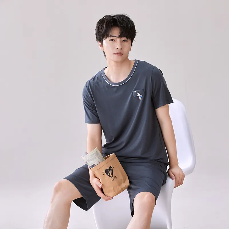 XIA.WA.ZHI.XIU Pajama Set Men's Two Piece Set-18