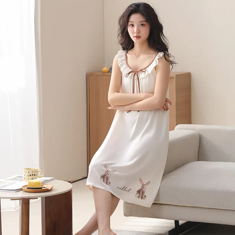 XIA.WA.ZHI.XIU Nightgown Women's Gift Box Set White-2