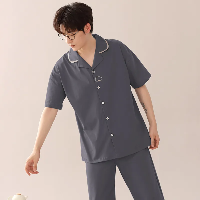 XIA.WA.ZHI.XIU Pajama Set Men's Two Piece Set-8