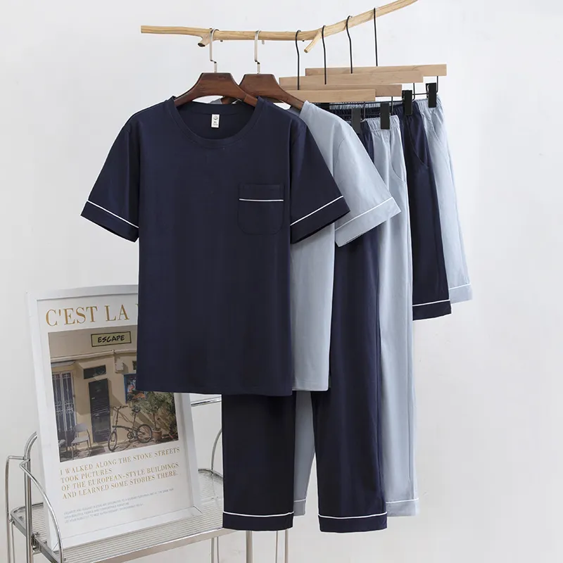 XIA.WA.ZHI.XIU Pajama Set Men's Three Piece Set-20