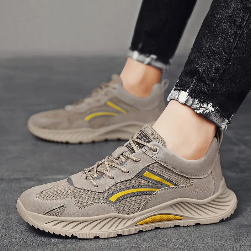 Dunnu Abrasion Resistant Cushioning Height Increasing Low Top Casual Shoes Men's-11
