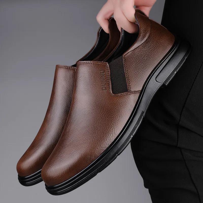 Dunnu Men's Casual Shoes Men Low Top Brown-7