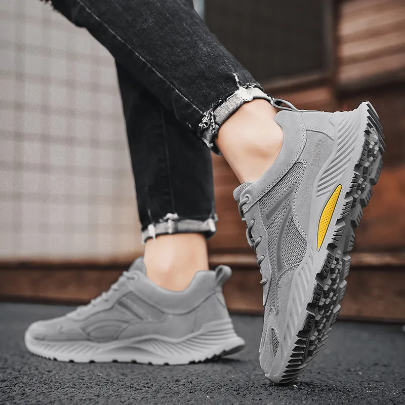 Dunnu Abrasion Resistant Cushioning Height Increasing Low Top Casual Shoes Men's-5