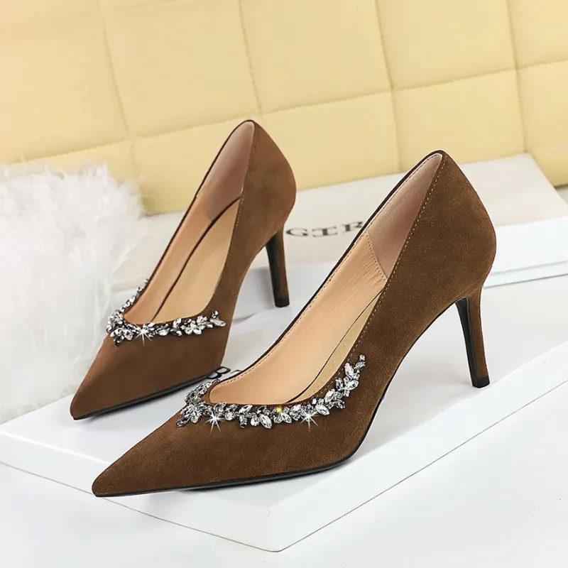 Dunnu Slim Heel High Heels 10CM Women's-7