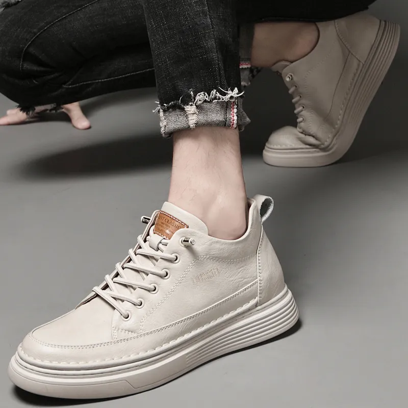 Dunnu Wear-Resistant Height Increasing Slip-Resistant Low-Top Skateboard Shoes Men's-10