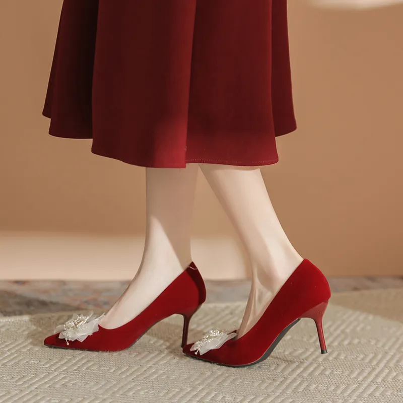 Dunnu Slim Heel High Heels 7CM Women's-10