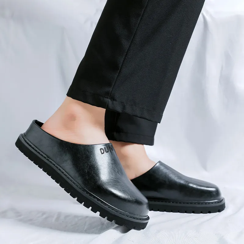 Dunnu Closed Toe Slippers Men's Black-2