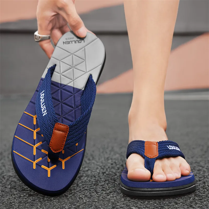 Dunnu Rubber Sole Slip Resistant Flip Flops Men's-6