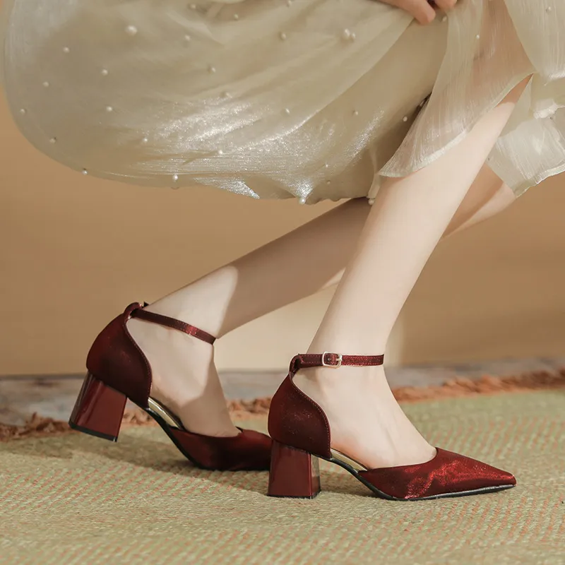 Dunnu Chunky Heel High Heels Women's-5