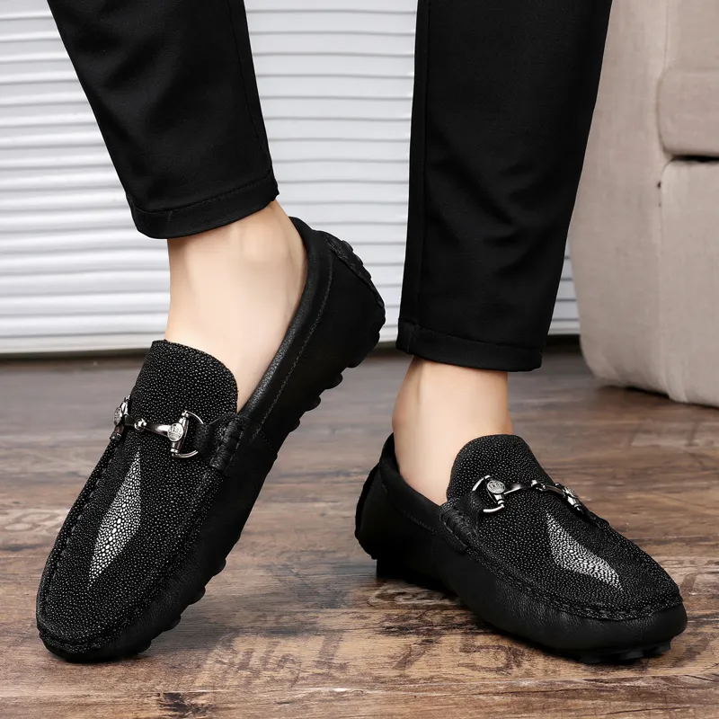 Dunnu Gommino Loafers Men's Black-2