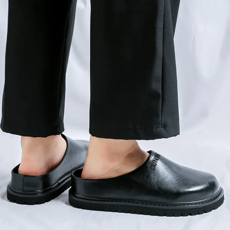 Dunnu Closed Toe Slippers Men's Black-3
