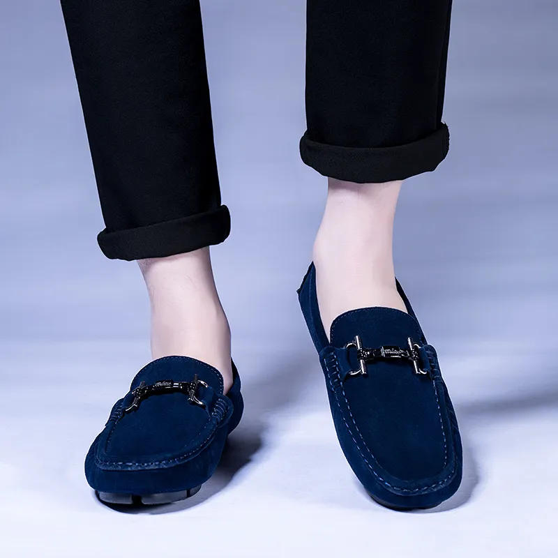 Dunnu Loafers Men Blue-10
