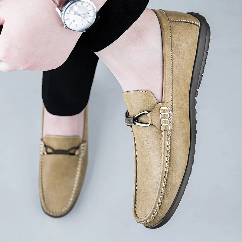 Dunnu Gommino Loafers Men Khaki-6